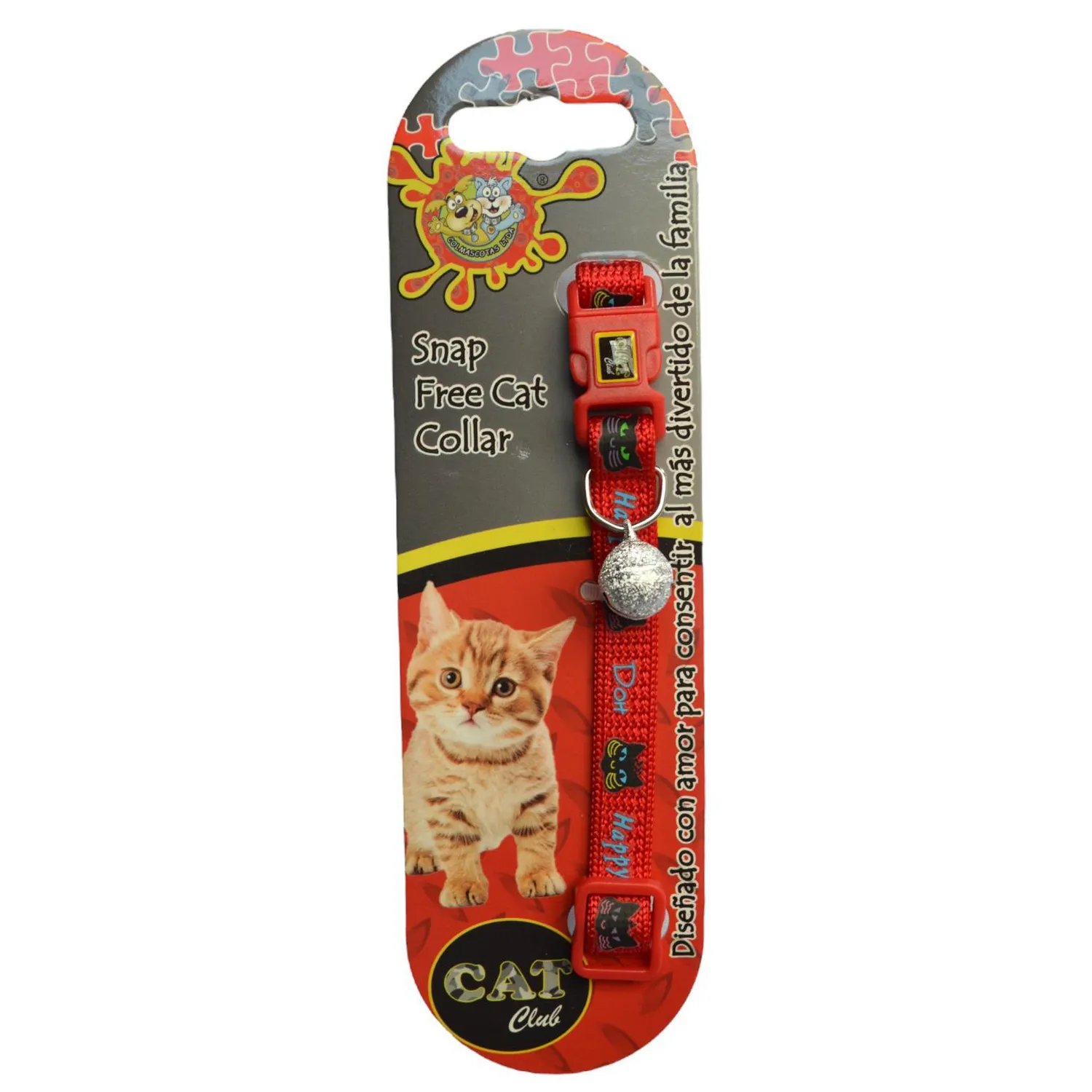 Collar para gatos happy cats rojo colmascotas