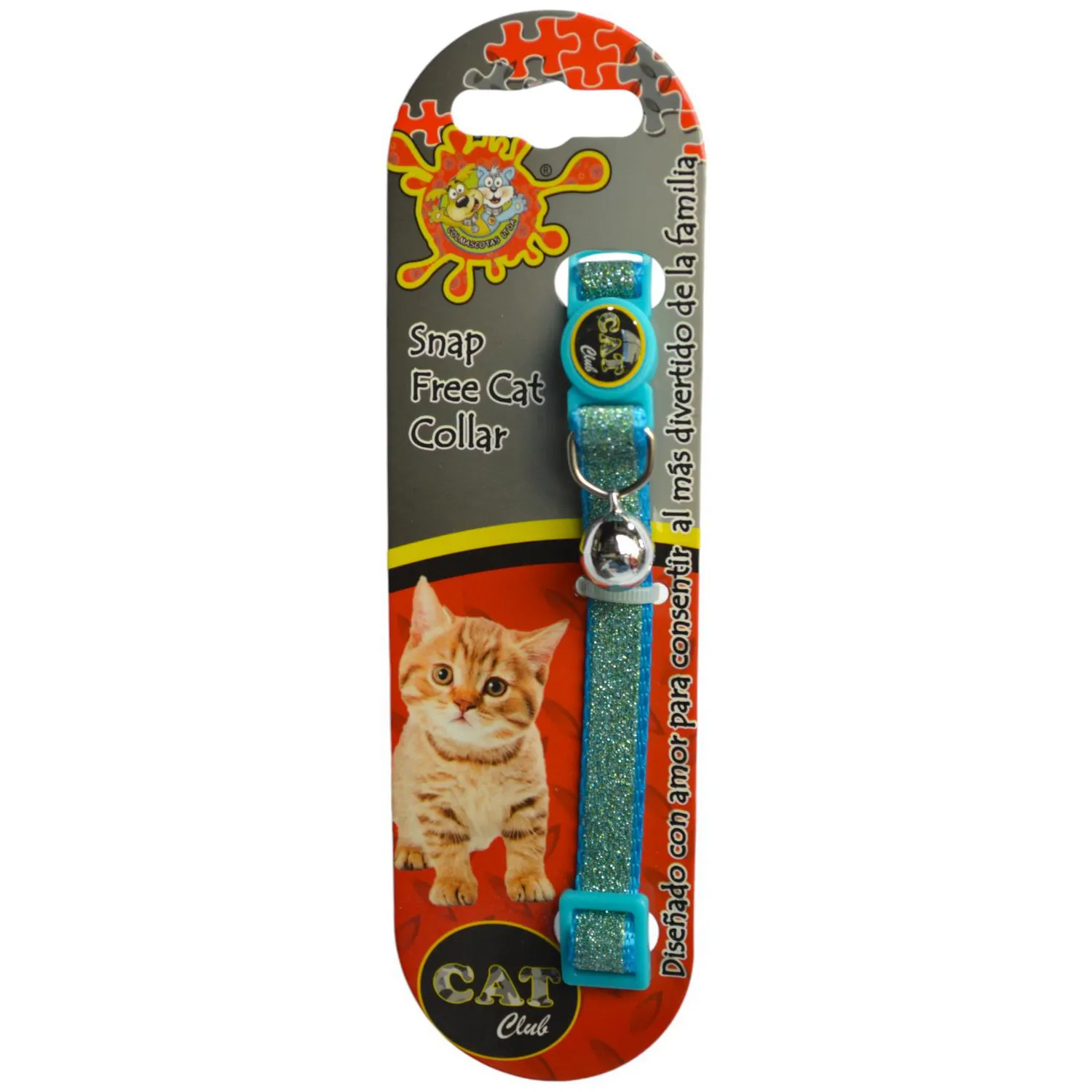 Collar para gatos escarchado celeste colmascotas