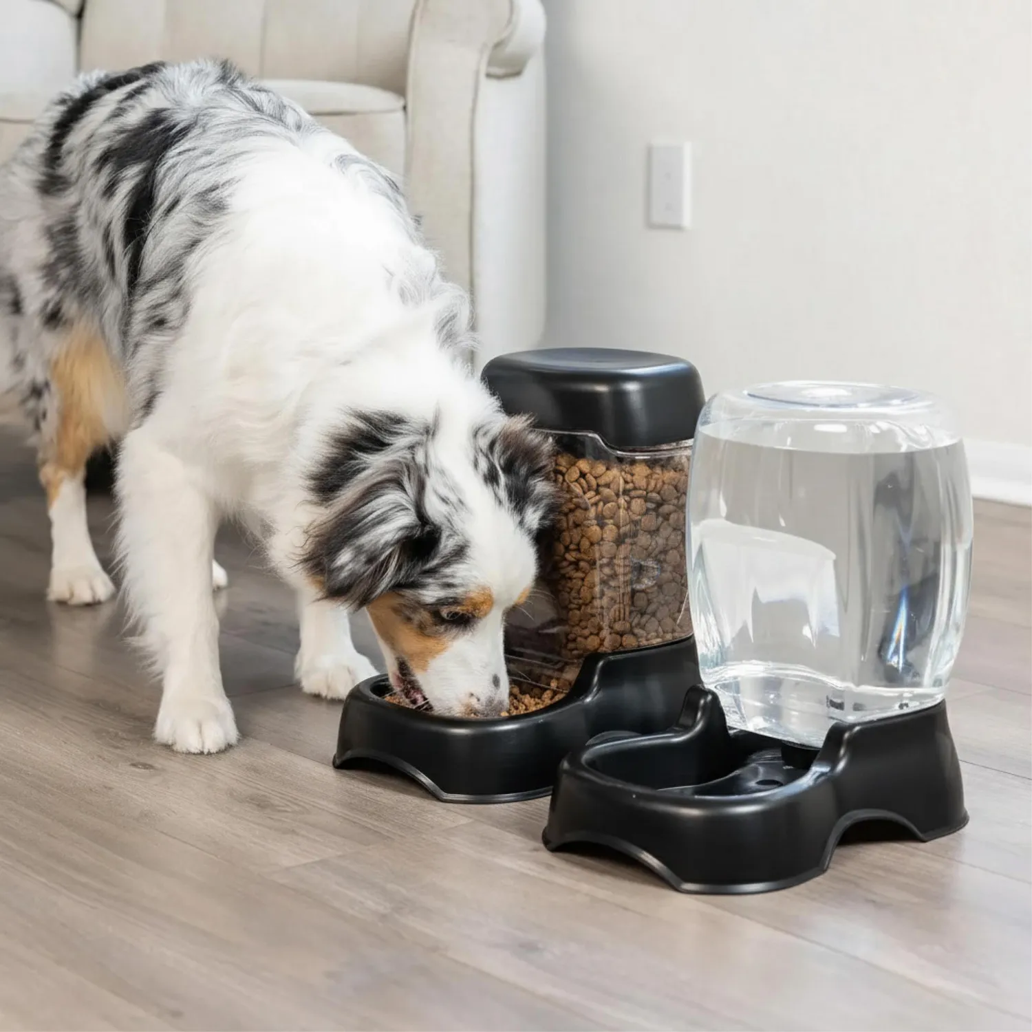 Comedero negro para perro gravity petmate 3l