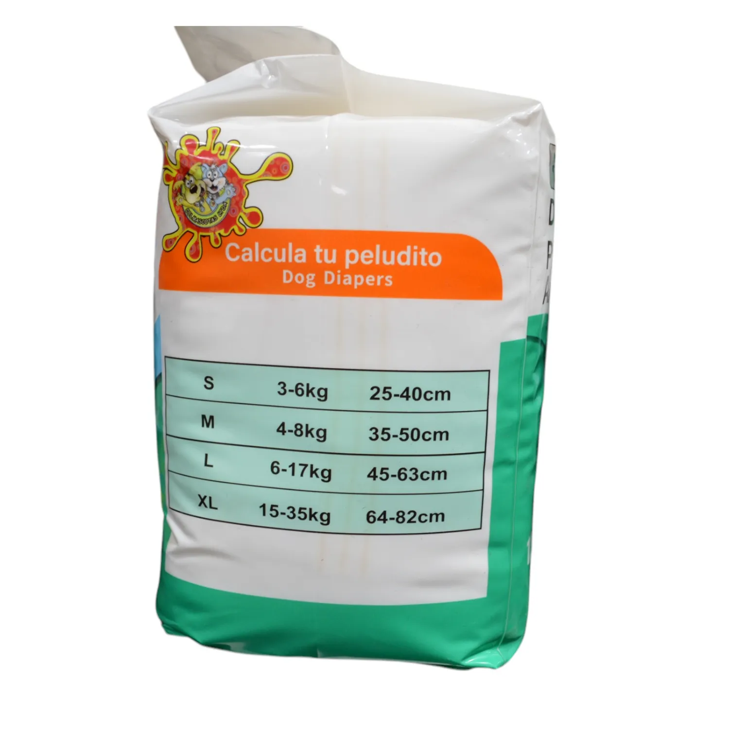 Pañal antiterritorial y postquirurjico p/perro bolsa x12 und talla xl colmascotas