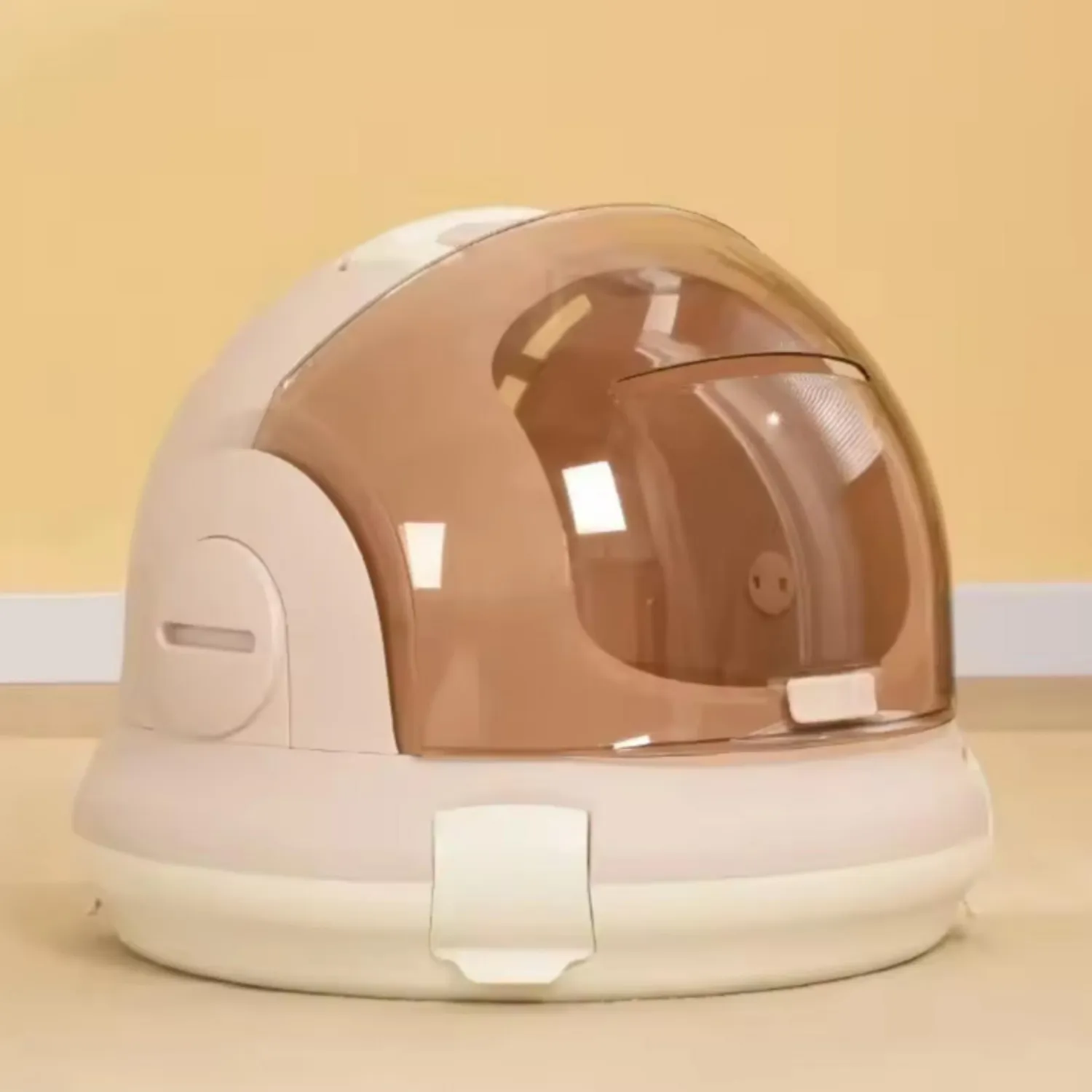 Capsula 3 en 1 para mascotas transportadora. arenera y casa beige 45x45cm