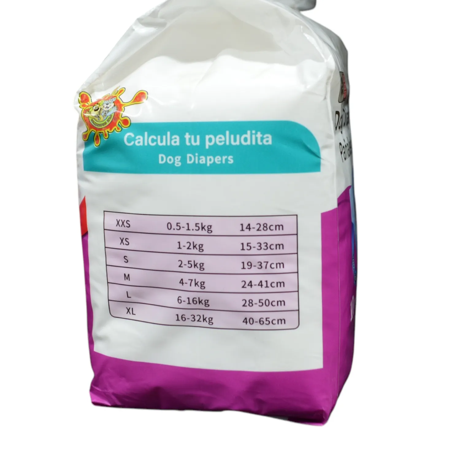 Pañal para mascotas bolsa x10 unidades talla m colmascotas
