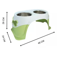 Comedero alto para perro dinastía verde 47x20.3cm colmascotas