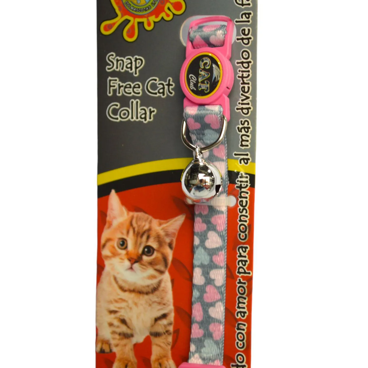 Collar para gato corazoncitos rosado colmascotas