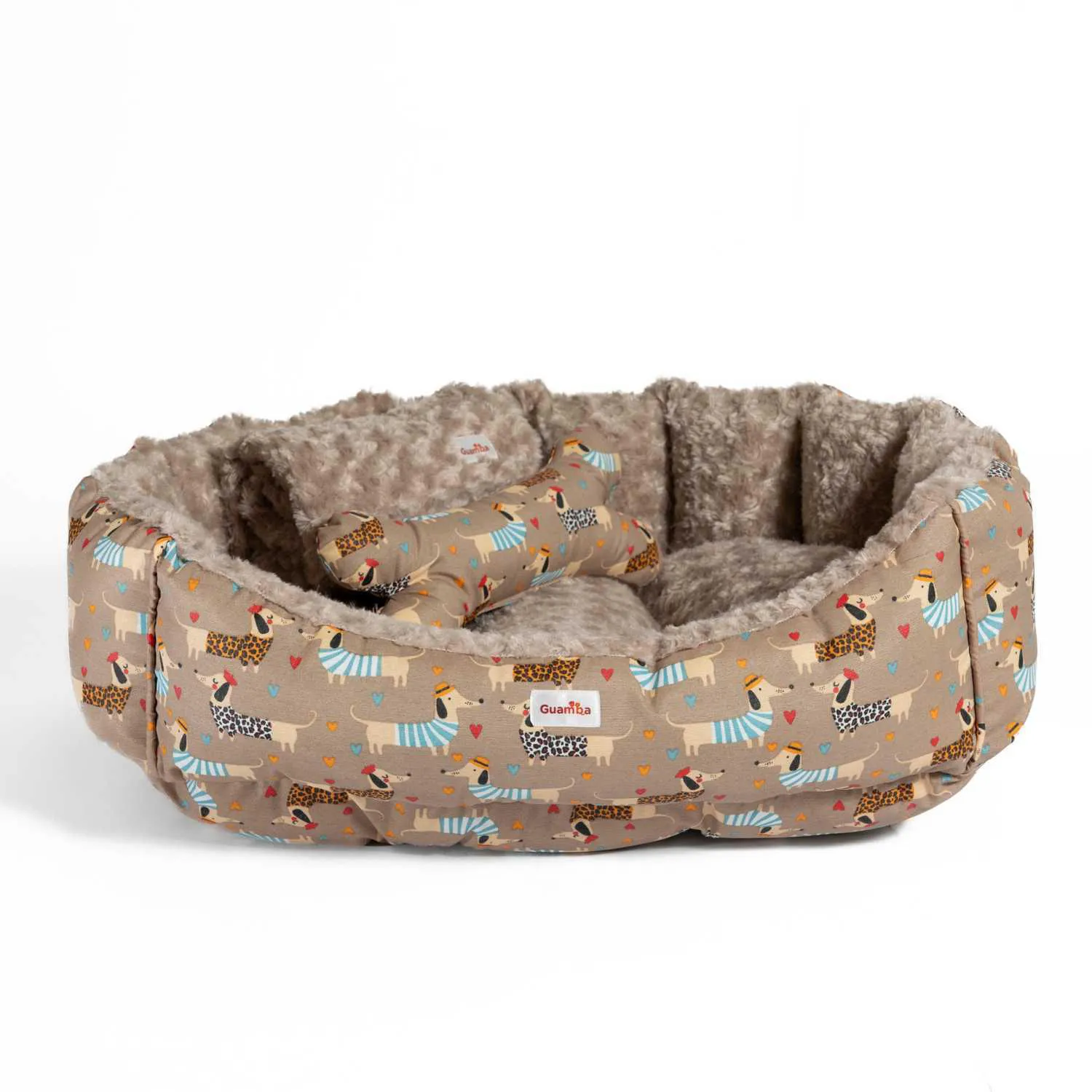 Combo Cama Mascota Mediana 60x70cm Frenchy Beig
