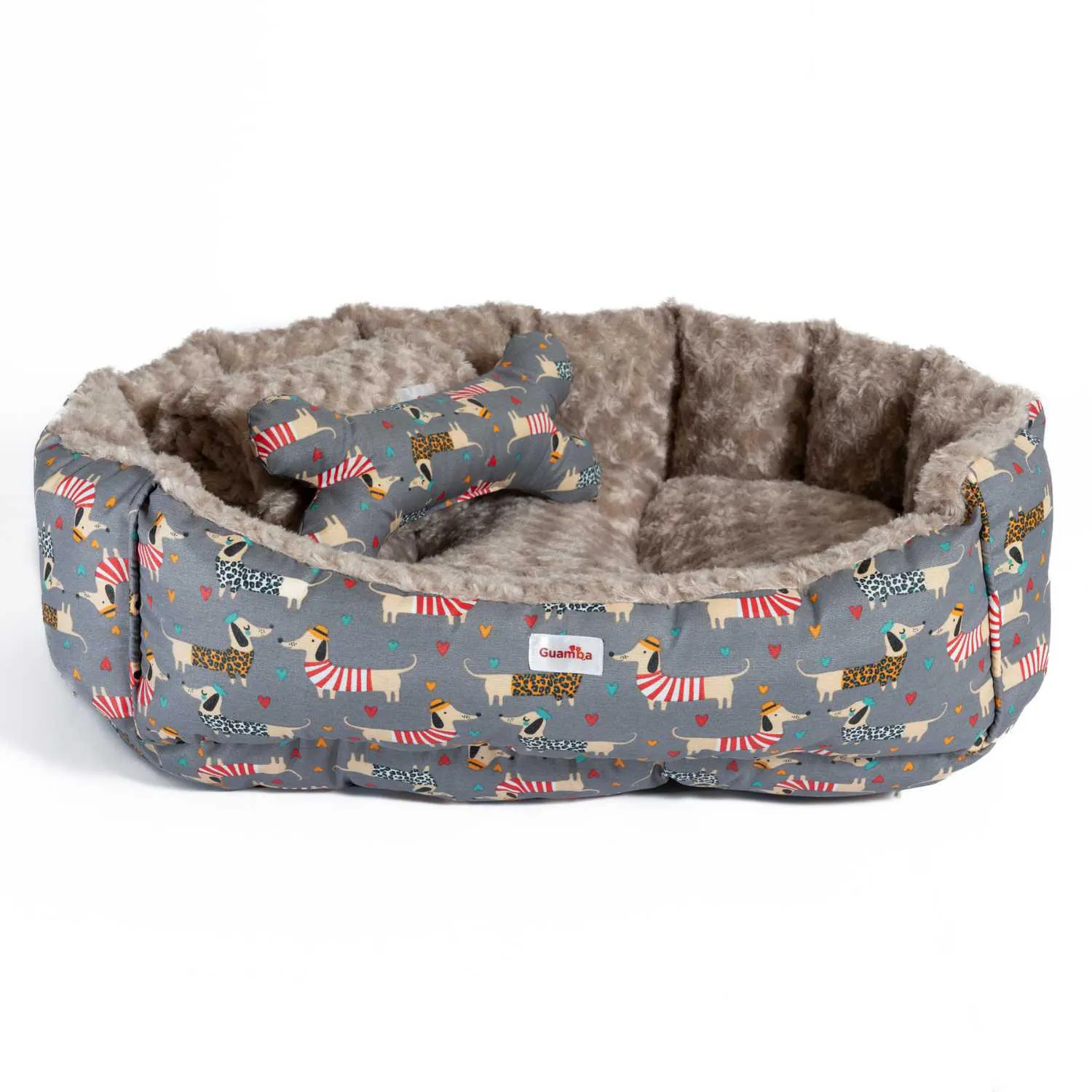 Combo Cama Mascota Mediana 60x70cm Frenchy Gris