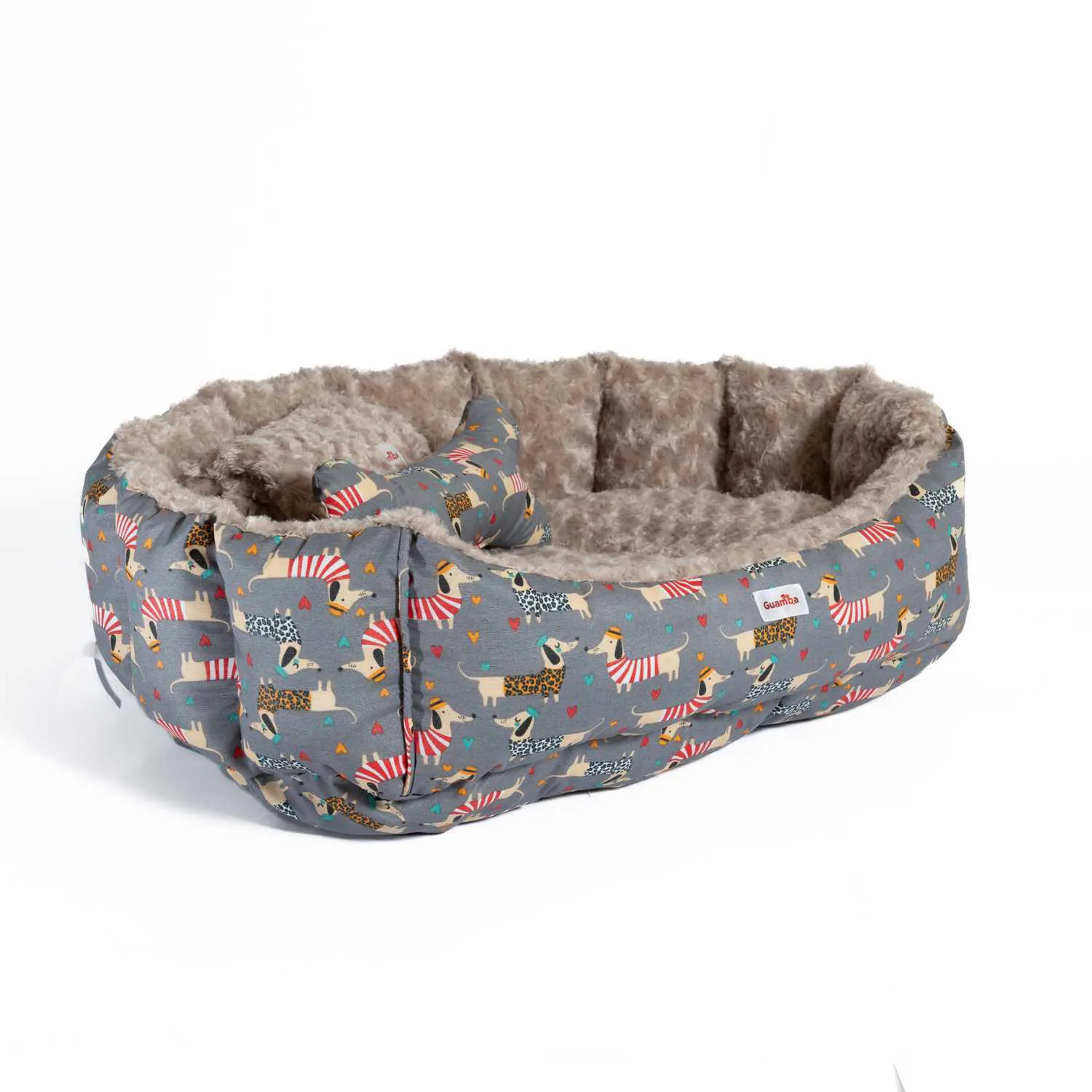 Combo Cama Mascota Mediana 60x70cm Frenchy Gris