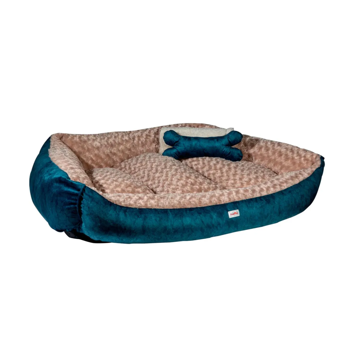 Combo Cama Mascota Paris Grande 75x90cm Azul