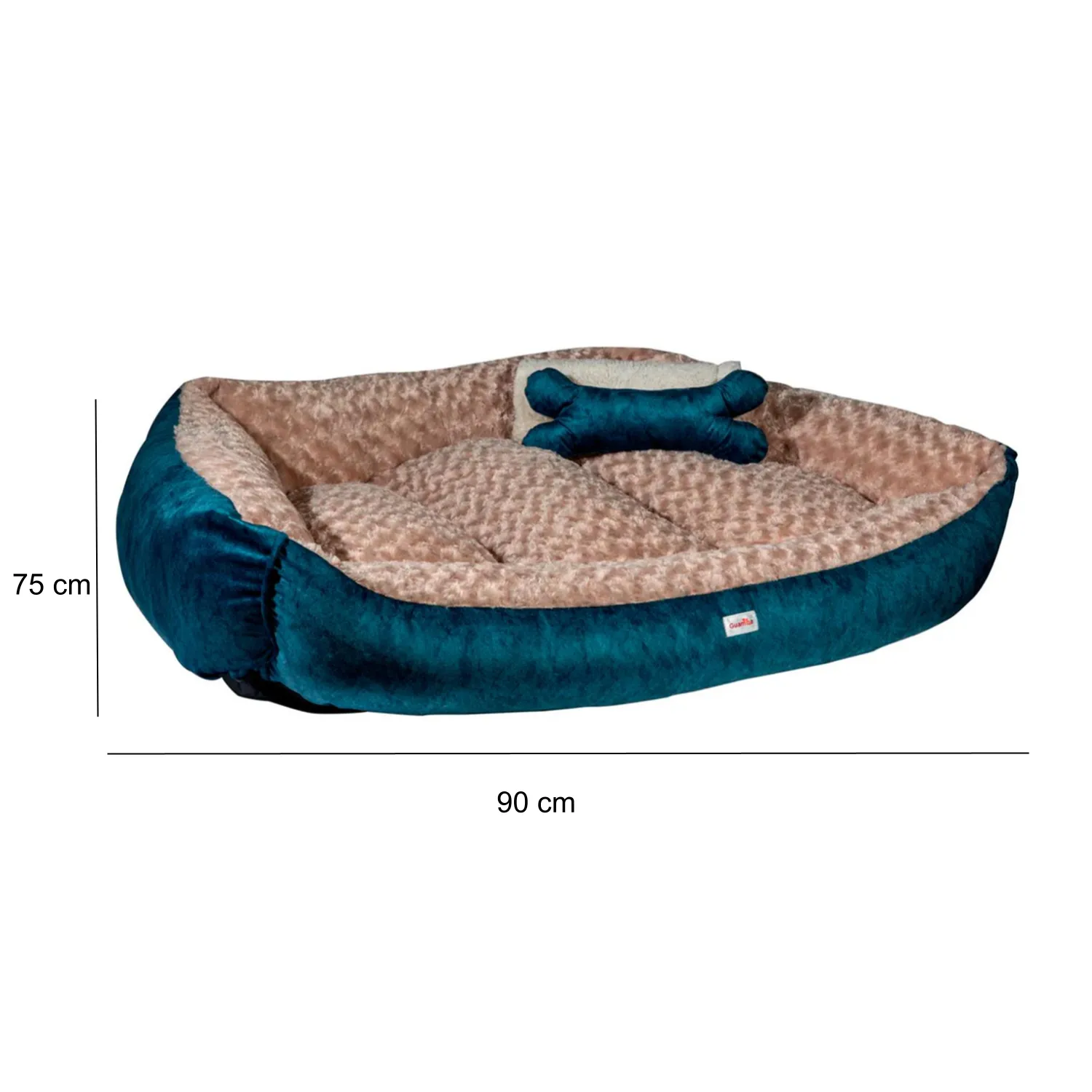 Combo Cama Mascota Paris Grande 75x90cm Azul 3
