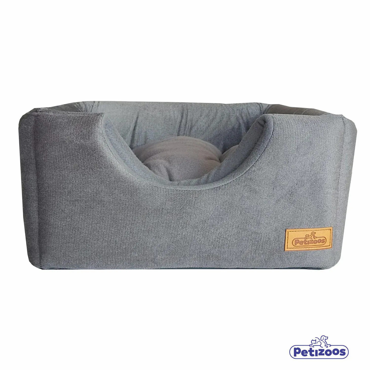 Cama para mascotas box 4 en 1 talla s gris 44x44x44cm petizoos 3
