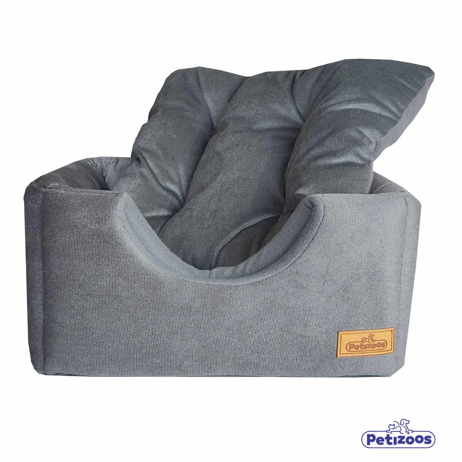 Cama para mascotas box 4 en 1 talla s gris 44x44x44cm petizoos 5