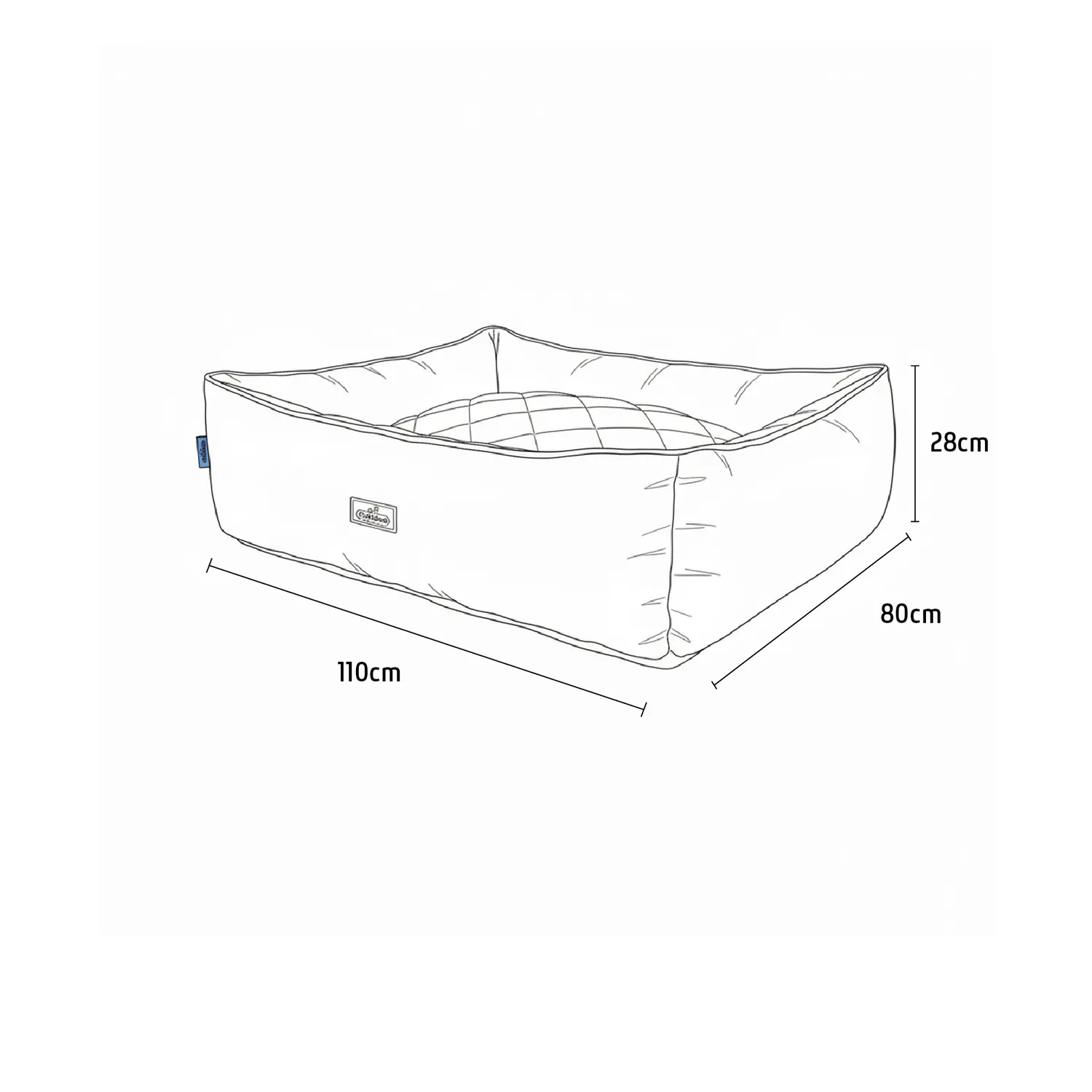 Cama para mascotas rombos extra grande taupe 110x80x28cm petizoos 7