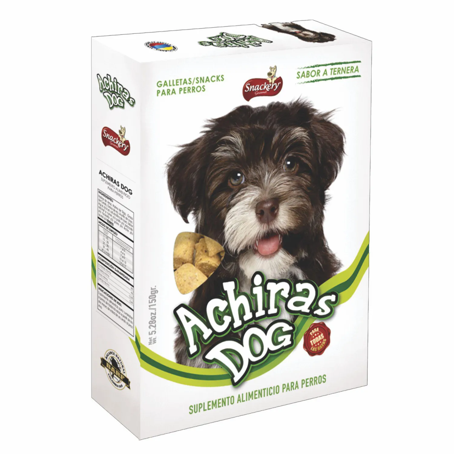Galletas achiras snackery gourmet para perros con sabor a ternera 150gr