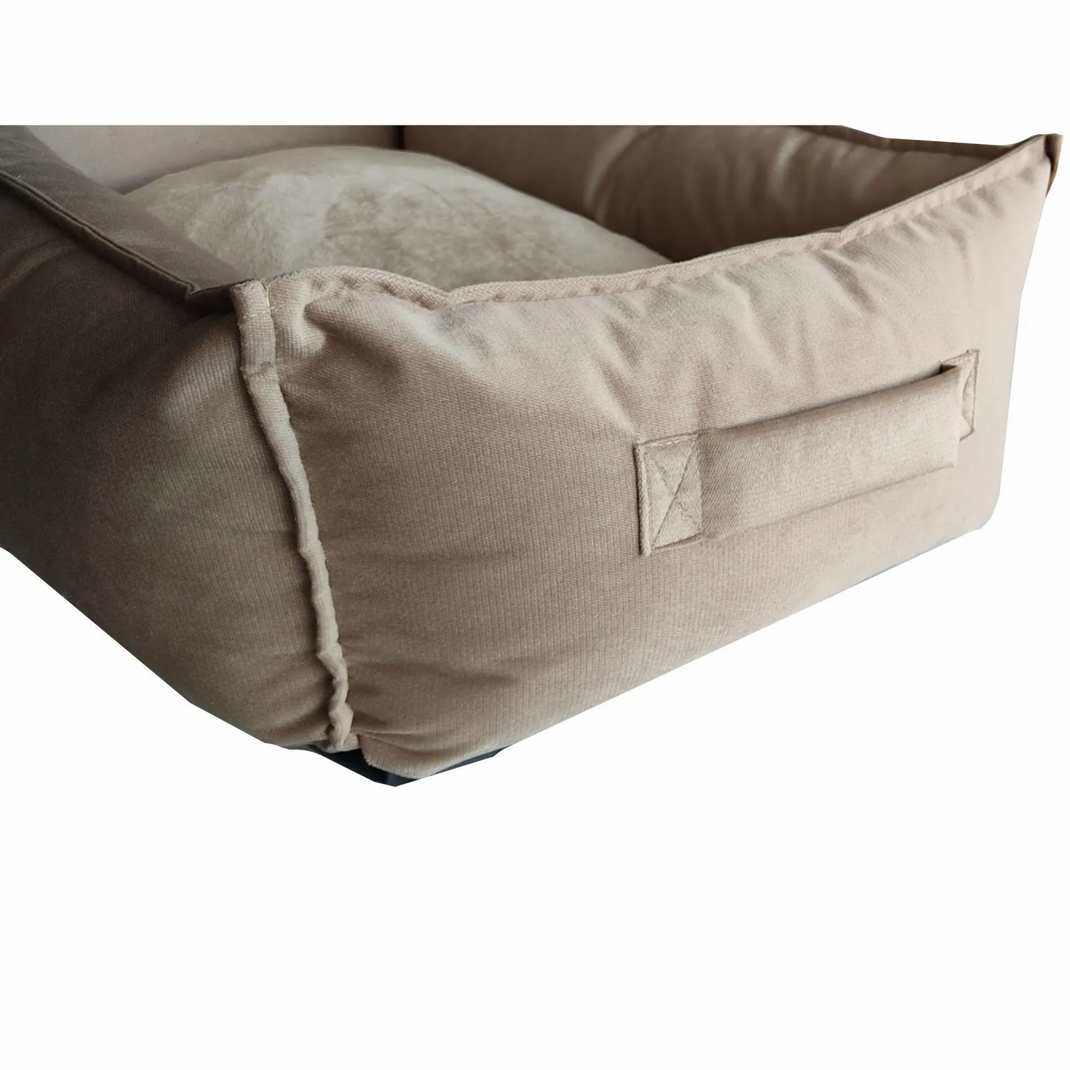 Cama para mascotas rombos grande taupe 90x65x28 cm petizoos 4