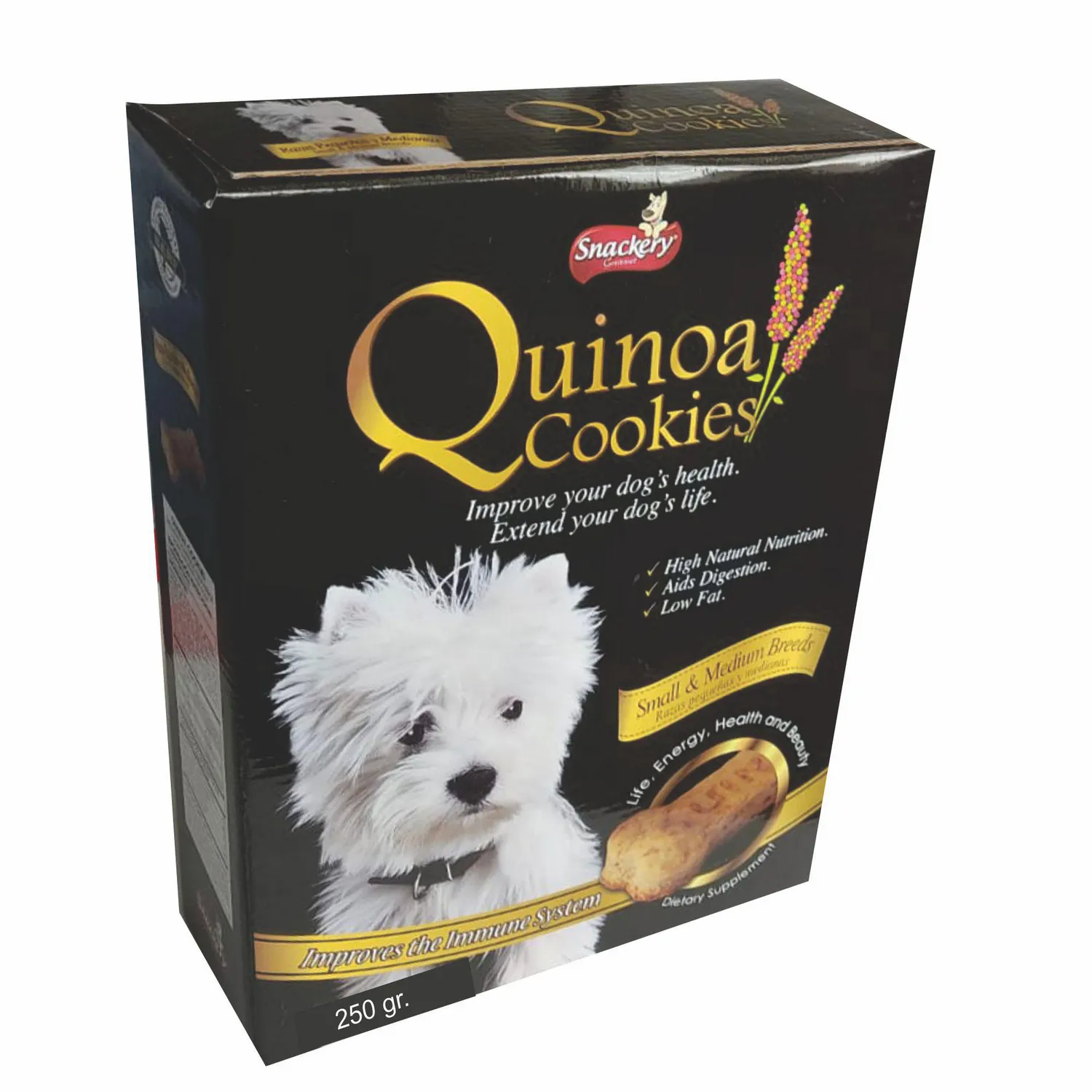 Galletas de quinoa snackery gourmet para perros de razas pequeñas y medianas 250gr