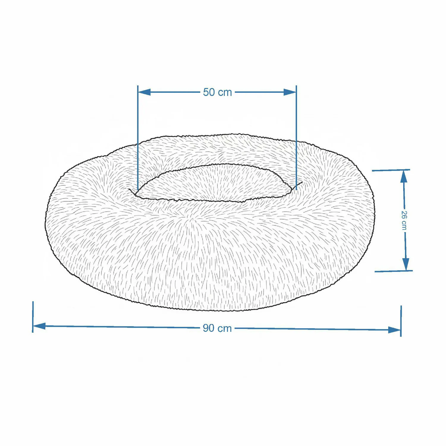 Cama para Perro Dona Anti Estrés Grande Gris 90x26cm Petizoos 4