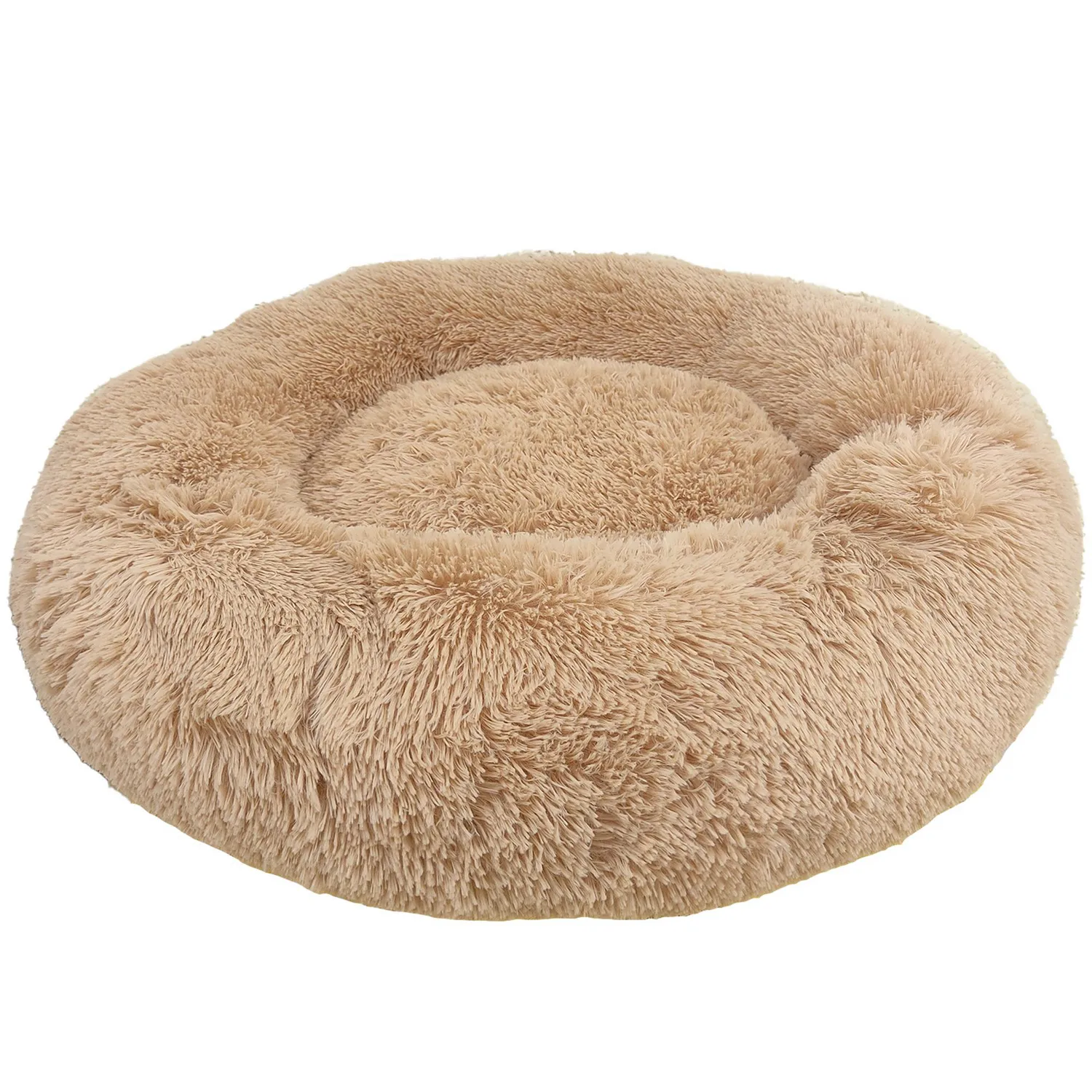 Cama para perro donut anti estrés mediana beige 60x20cm petizoos