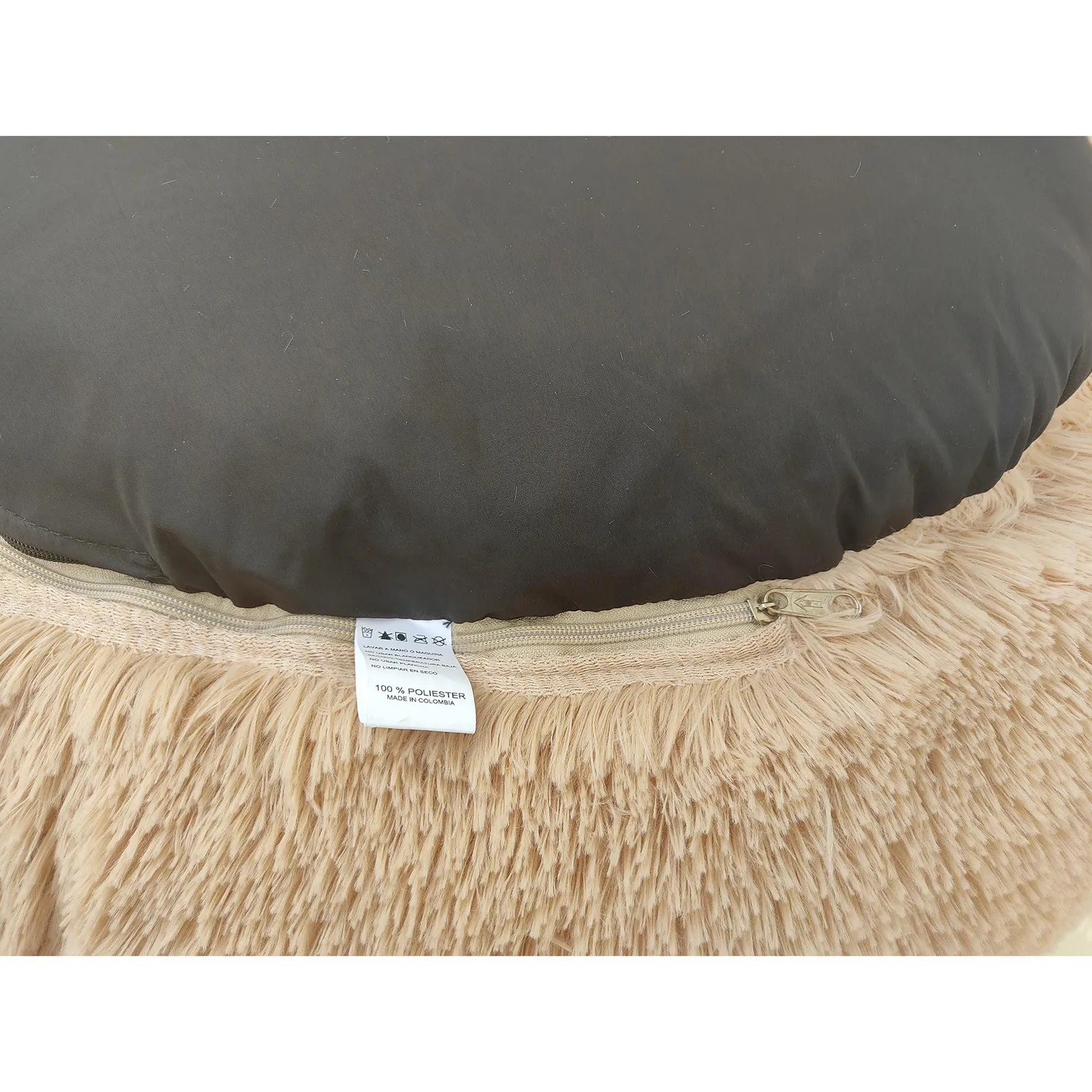 Cama para perro donut anti estrés mediana beige 60x20cm petizoos