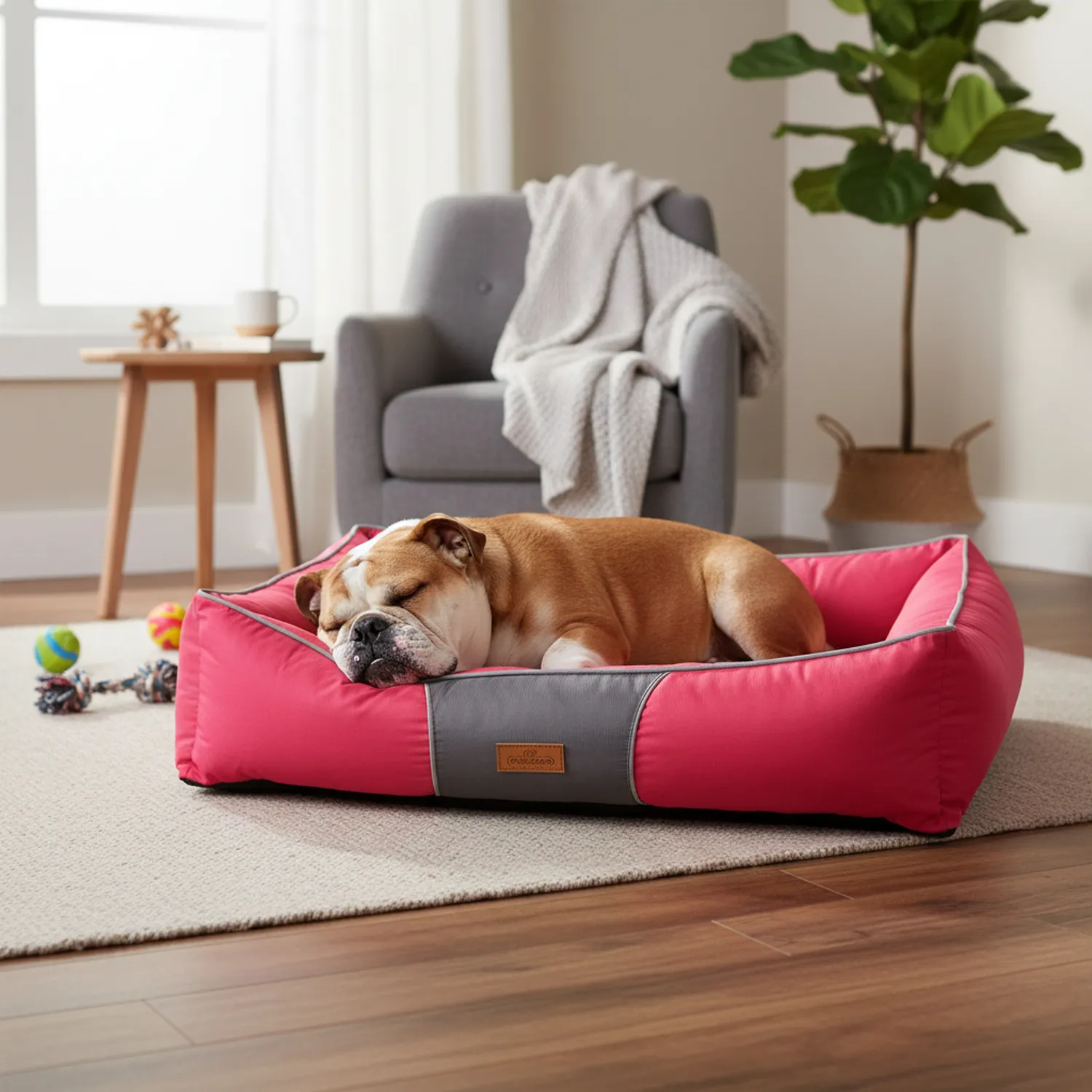 Cama en lona impermeable para perro grande negra 90x60x26cm petizoos