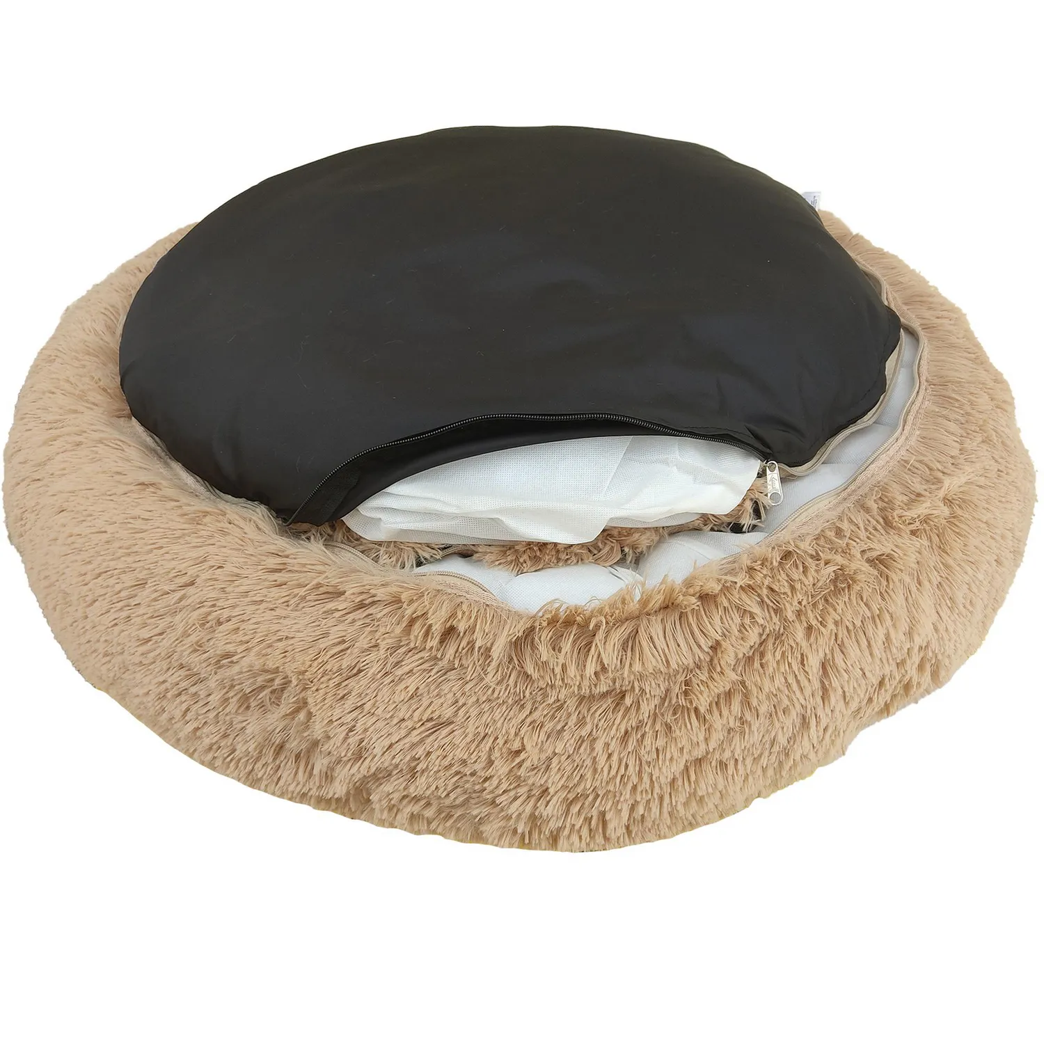 Cama para Perro Tipo Dona Anti Estrés Grande Beige 90x26cm Petizoos