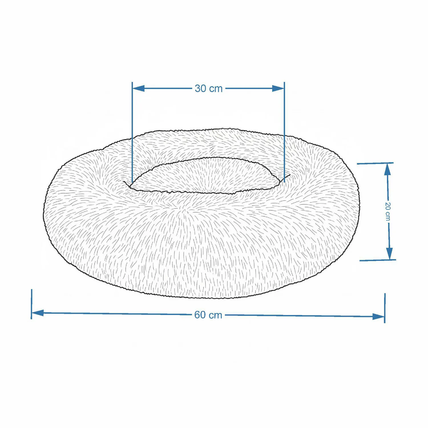 Cama para Perro Dona Anti Estrés Mediana Gris 60x20cm Petizoos 5