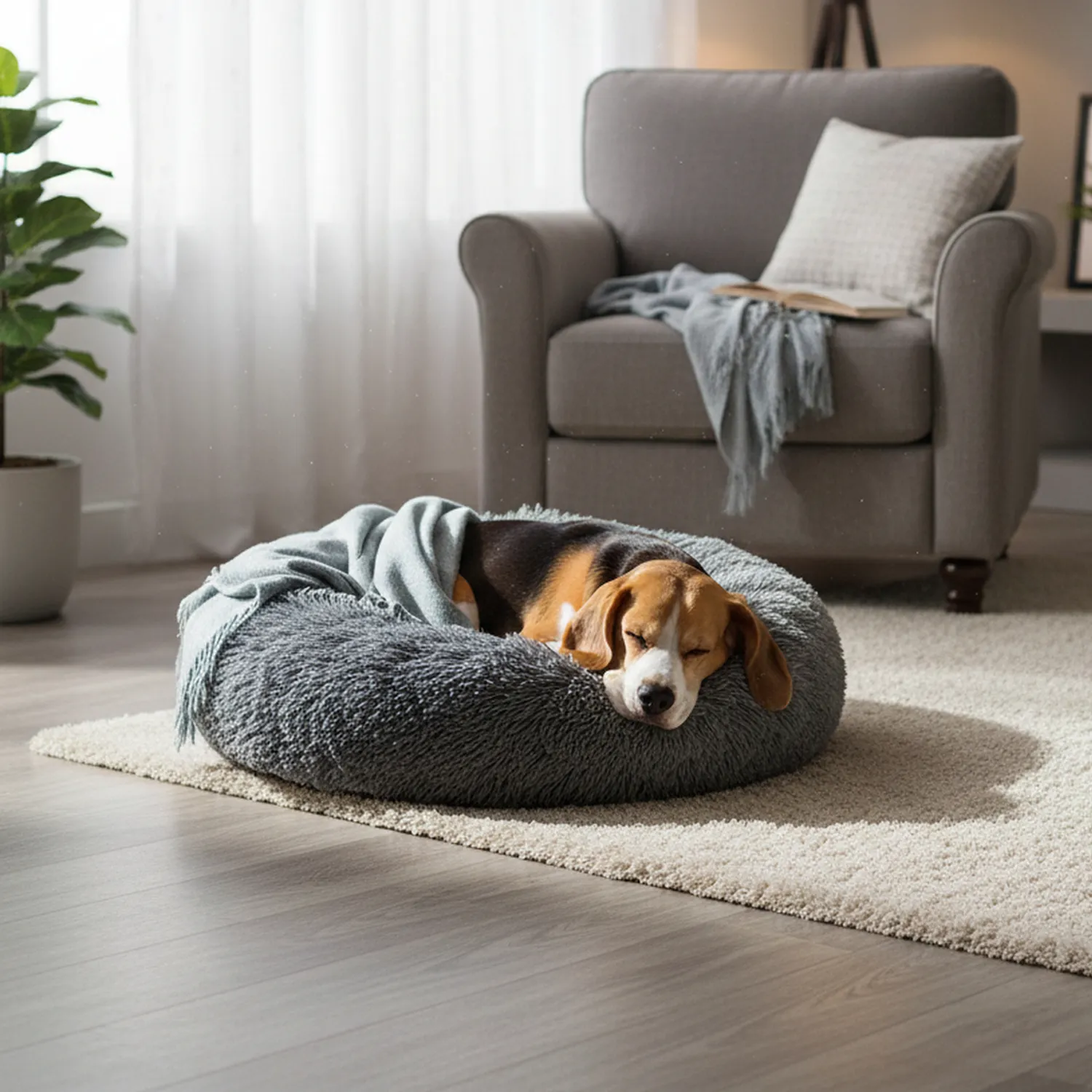 Cama para Perro Dona Anti Estrés Mediana Gris 60x20cm Petizoos