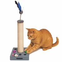 Rascador poste cazador para gato 30x30x50cm café petizoos