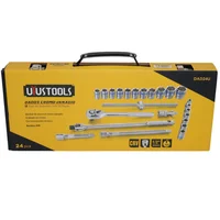 Juego de Copas de 1/2 Pulgada 24 Piezas Caja Metálica Uyustools