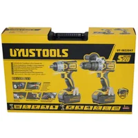 Kit Inalámbrico Taladro Percutor 1/2 Pulgada + Llave de Impacto 20 V Uyustools