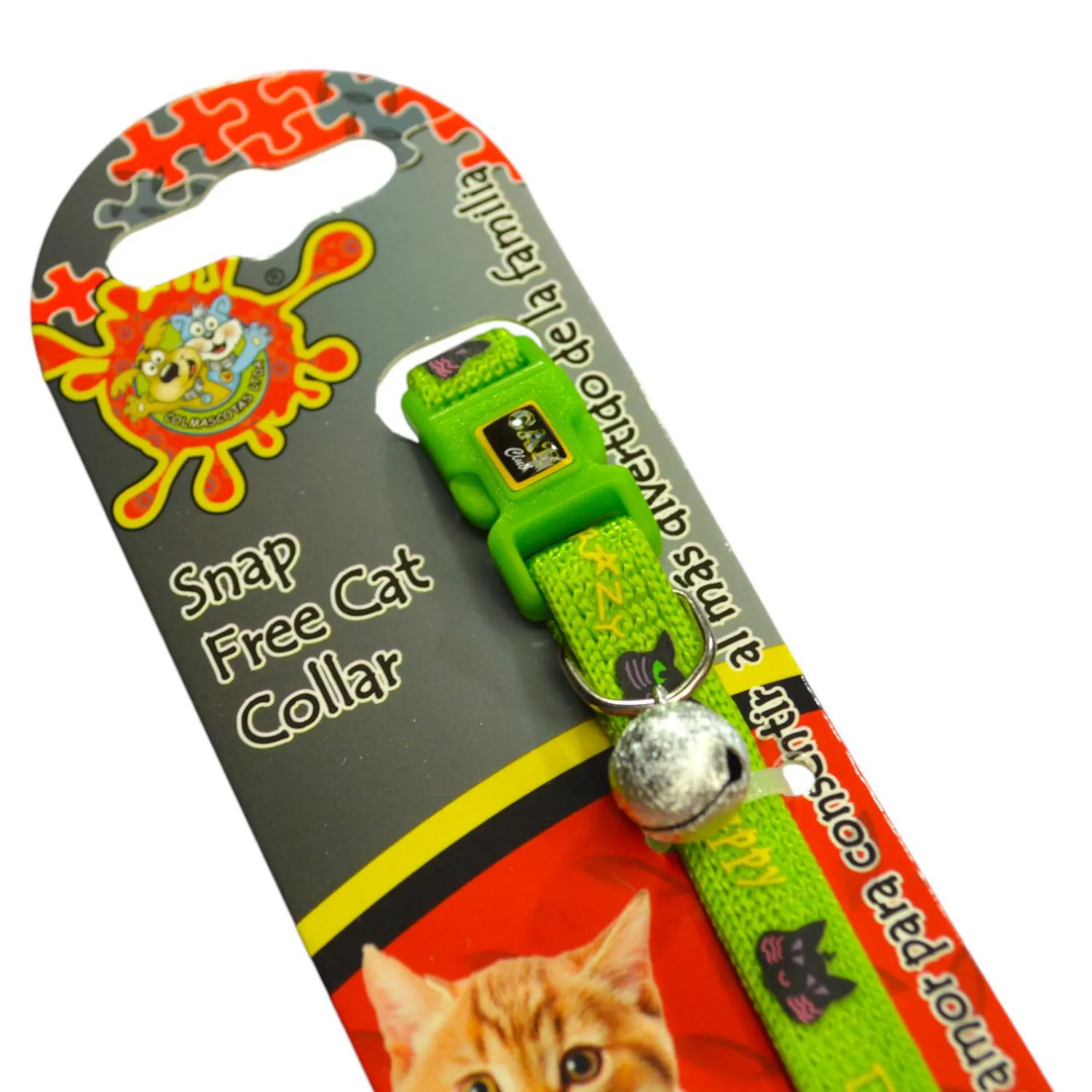 Collar para gato happy cats verde colmascotas