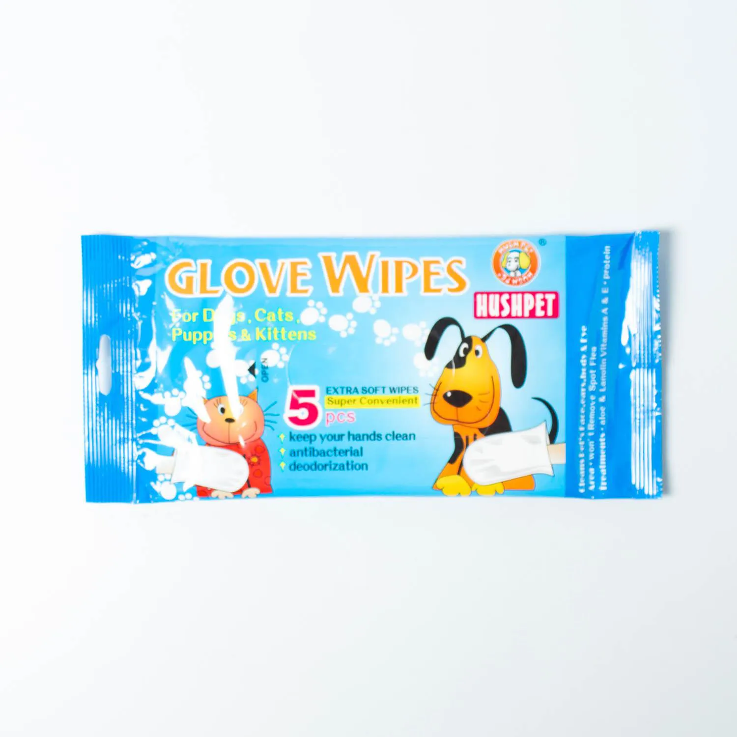 Guantes húmedos para mascota glove wipes x5und