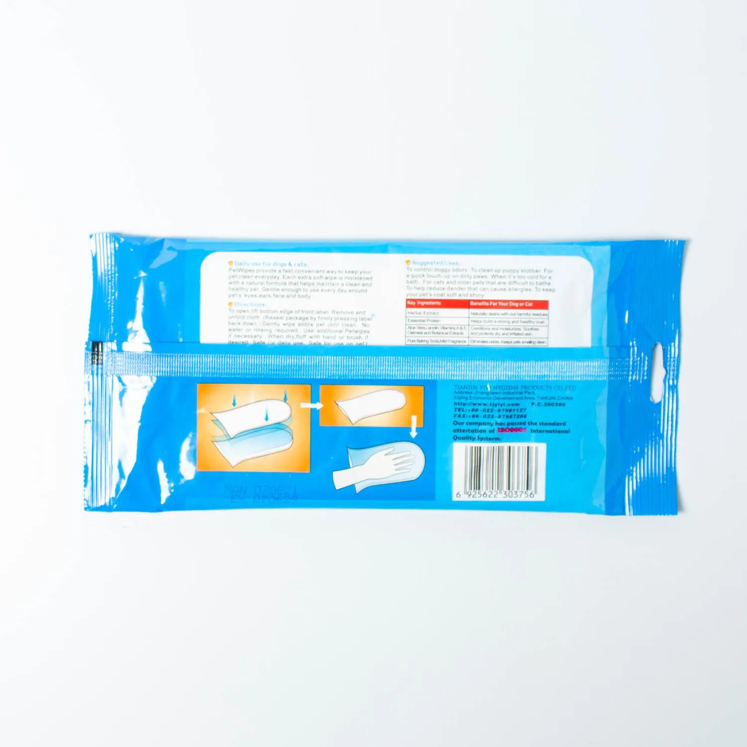 Guantes húmedos para mascota glove wipes x5und