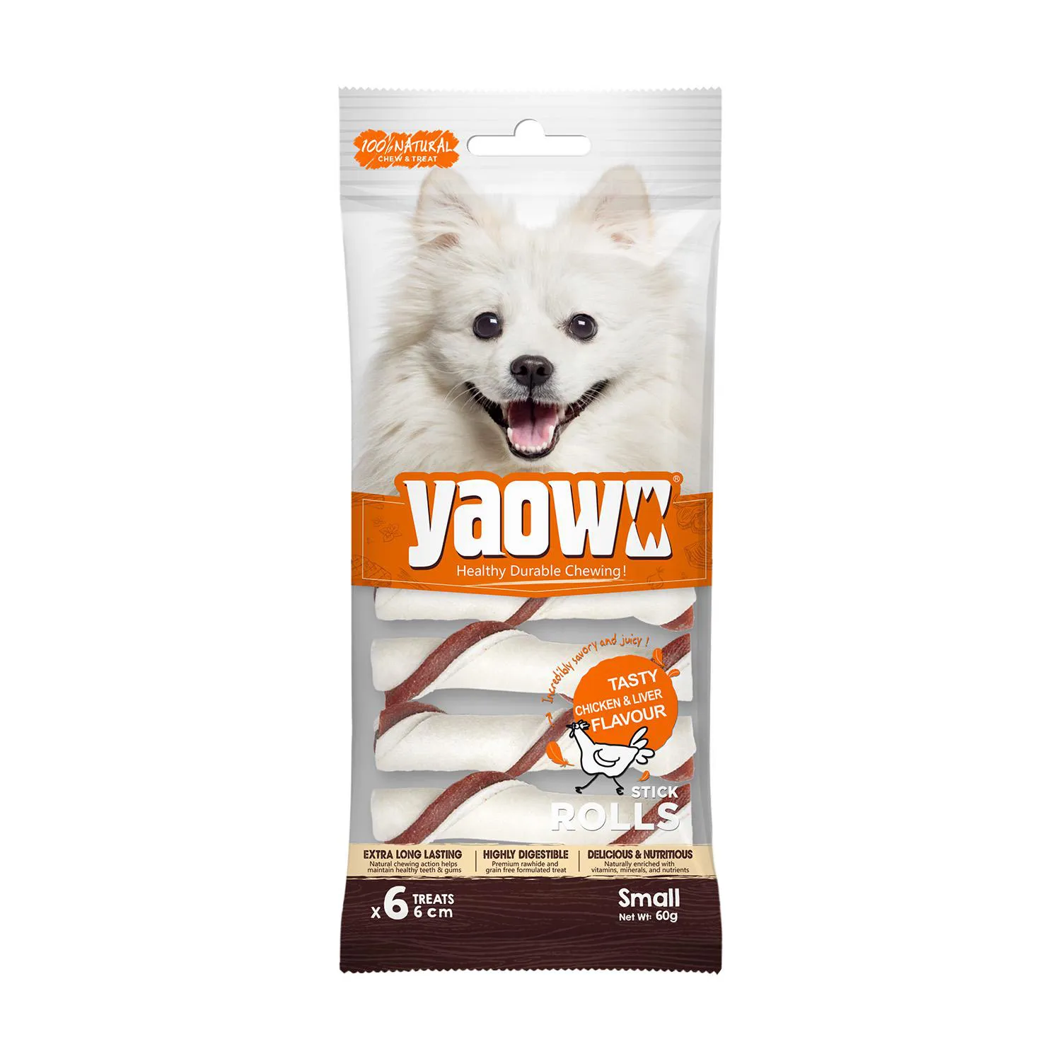 Snack para perro yao wo stick rolls 60gr