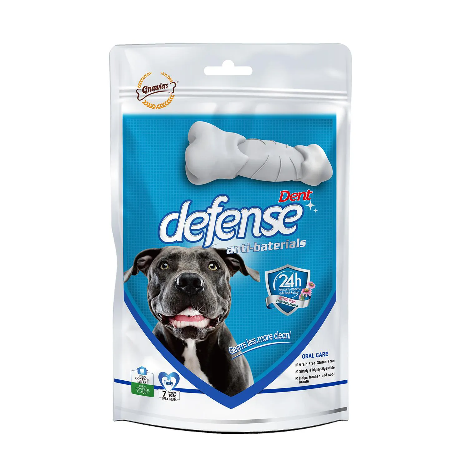 Snack para perro dentdefense antibacterial x7und