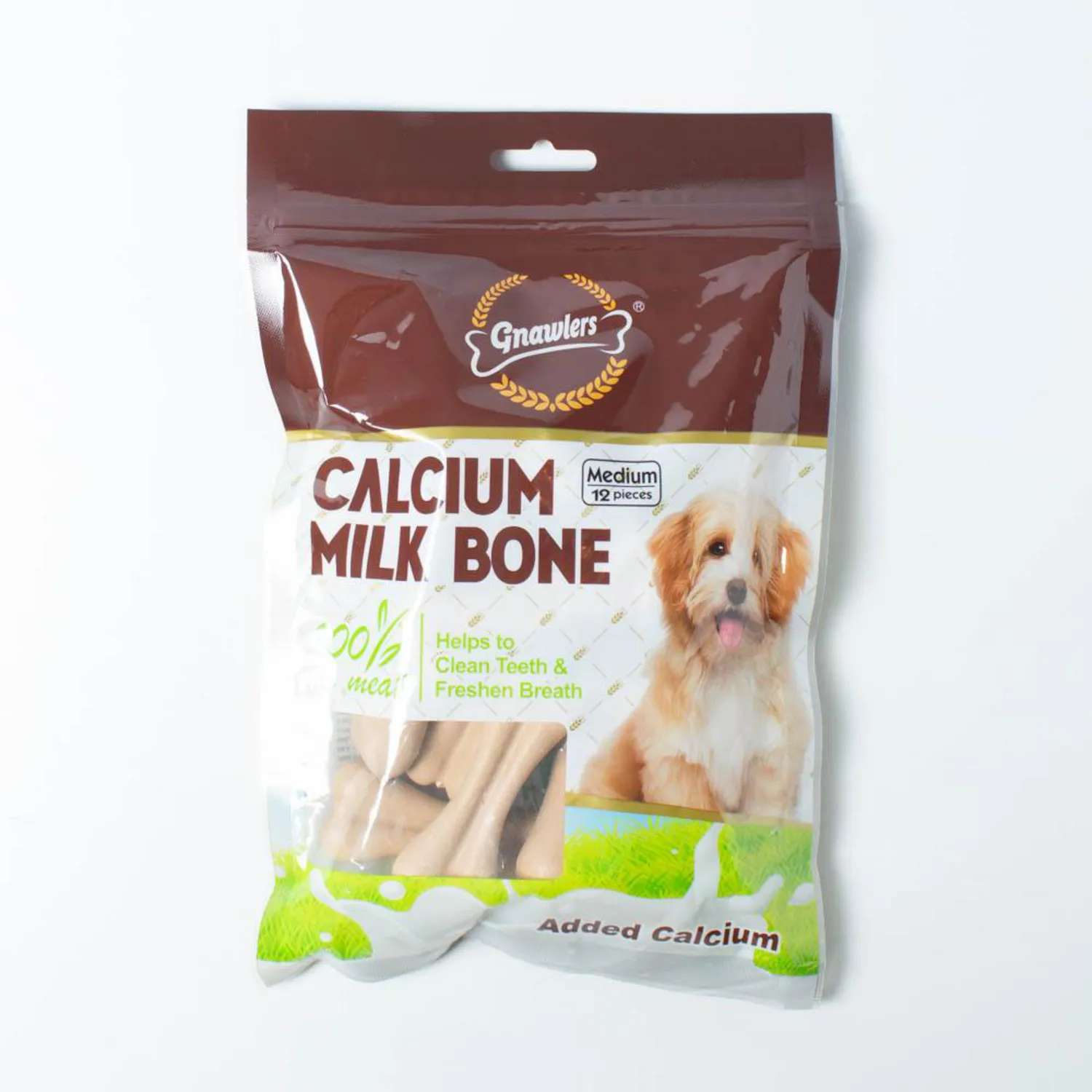 Snack para perro calcium milk bone x12und