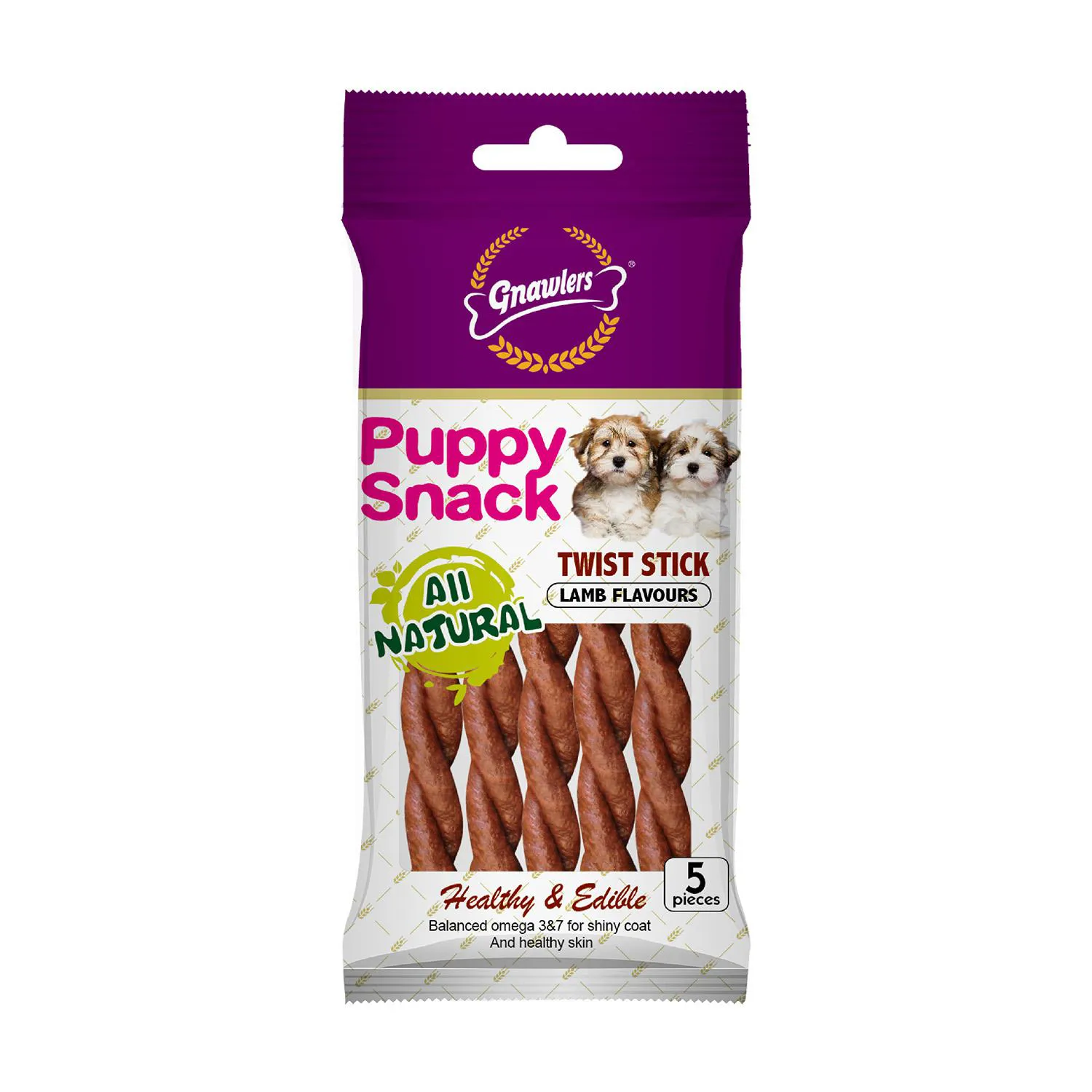Snack para perro cachorro twist stick sabor a cordero x5und