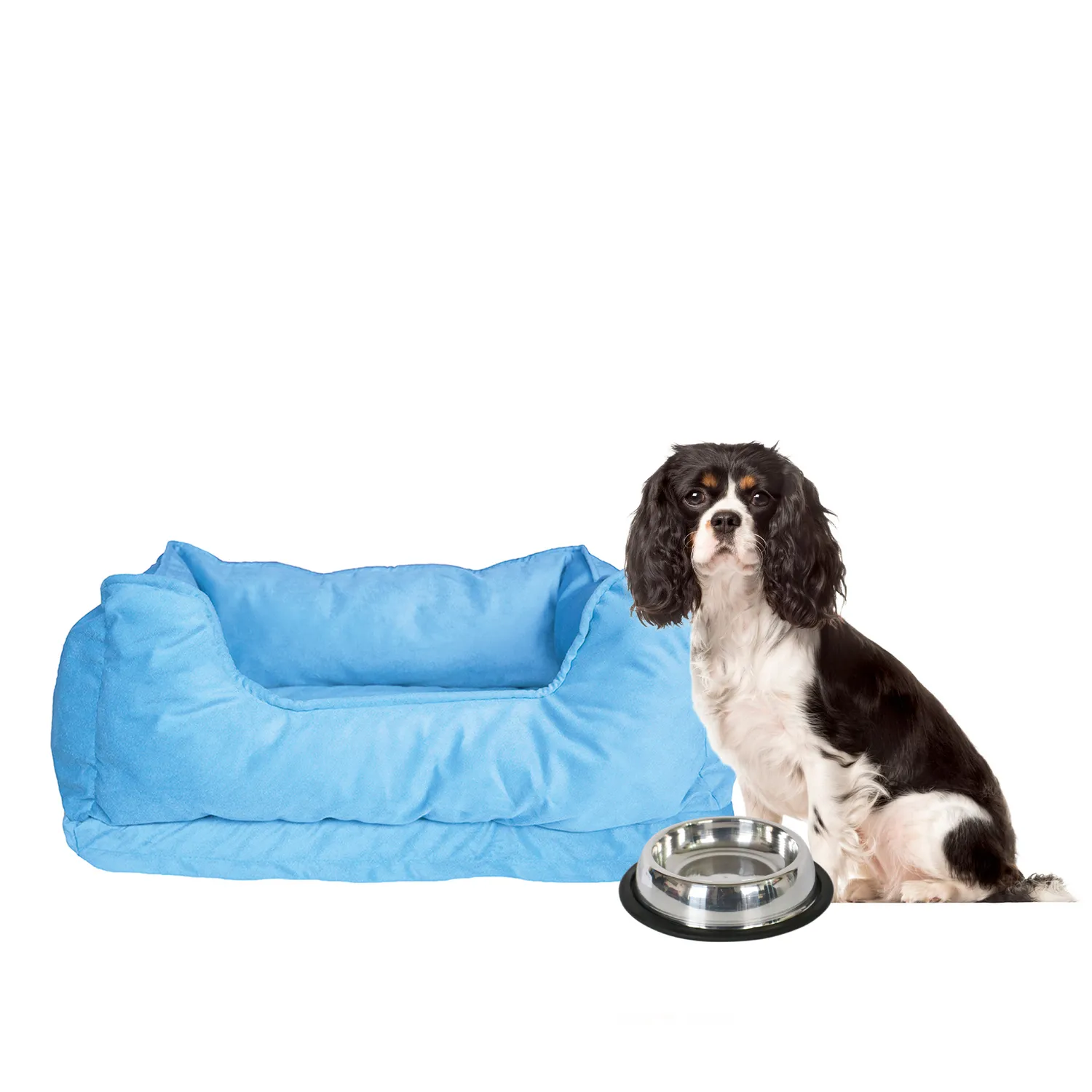 Cama Mascota Premium Grande + Comedero Petizoos
