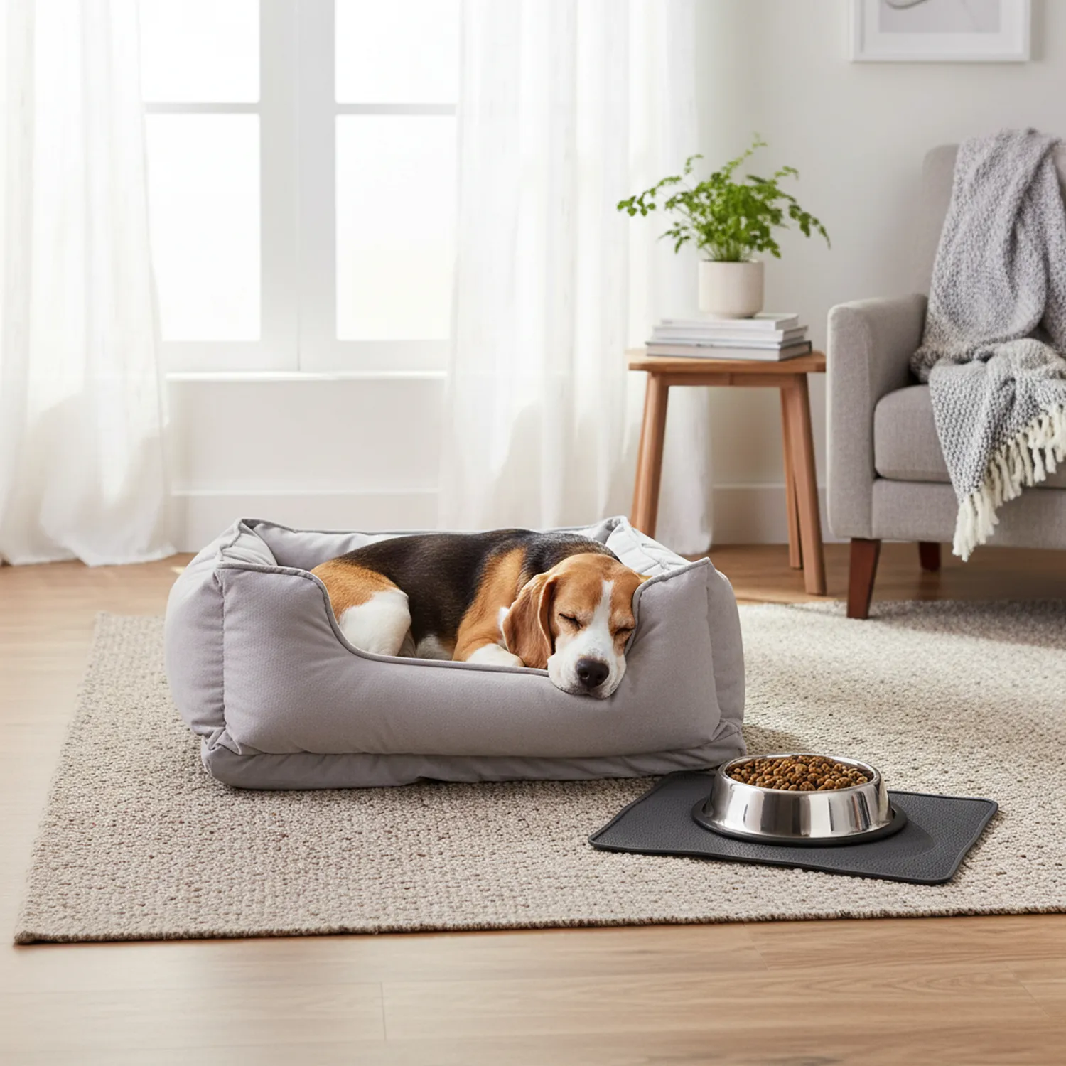 Cama Mascota Premium Mediana +Comedero Petizoos