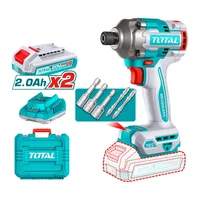 Atornillador de Impacto 20 V 1/4 Pulg 285Nm sin Escobillas Incluye 2 Baterias 2Ah + Cargador + Maletín
