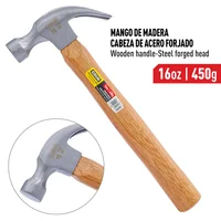 Martillo de Uña Curva Mango de Madera 16 Oz 450g Covo
