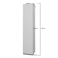 Alacena Despensa Cocina 200X45X60Cm Una Puerta Con Herraje De Lujo Premium Color Blanco Alto Brillo
