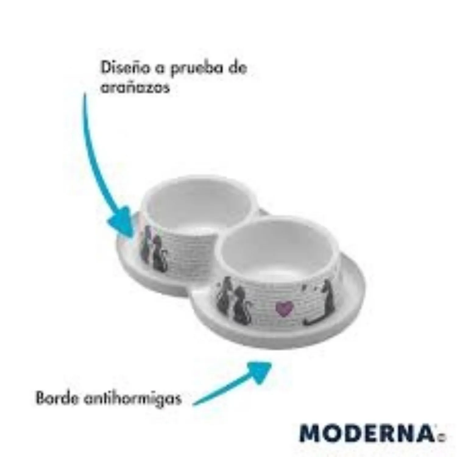 Comedero Para Gato Doble Trendy Dinner 350ml Cats