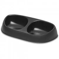 Comedero Para Perro Sensibowl Doble 700ml Negro