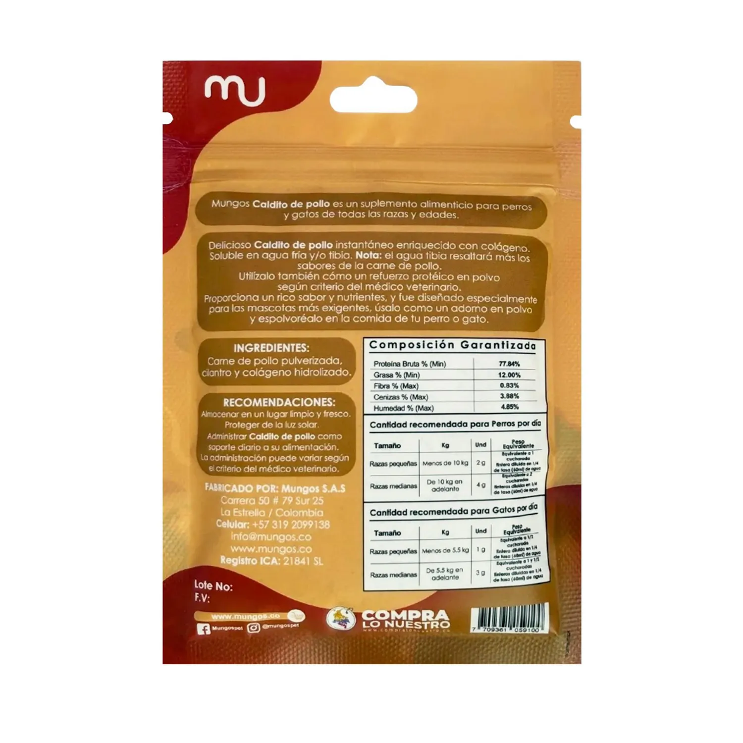 Snack Para Perro Mungos Caldito Pollo X90gr 3