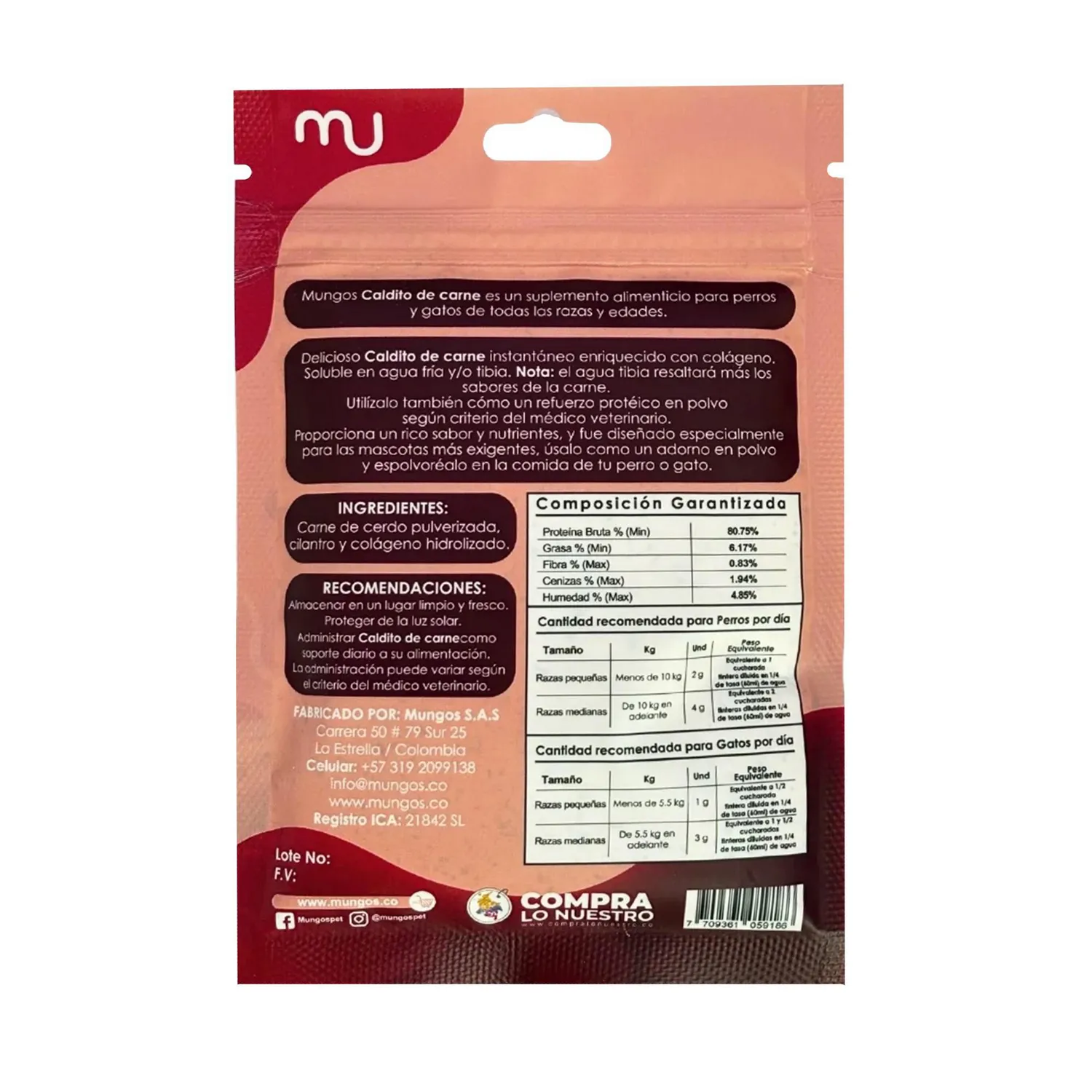 Snack Para Perro Mungos Caldito Carne X90gr 3
