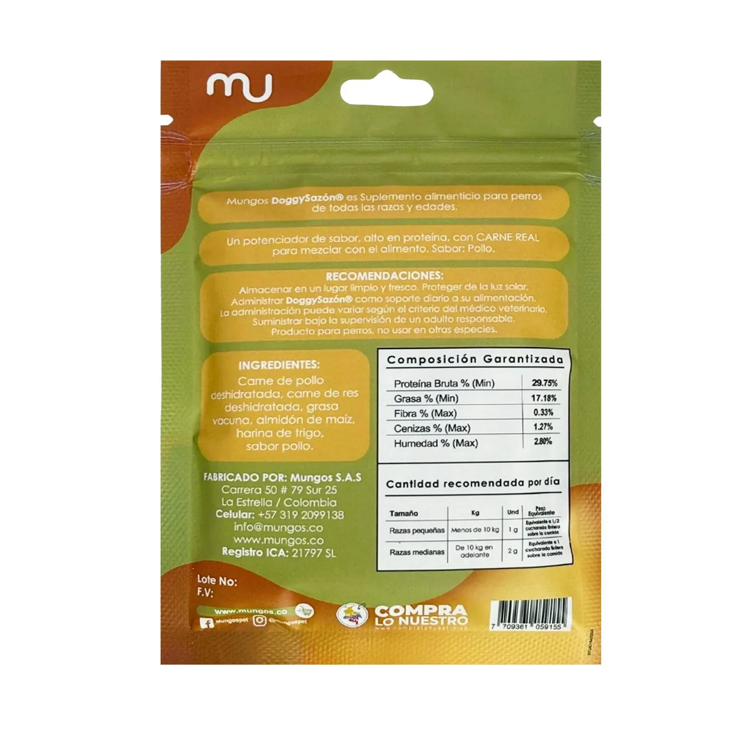 Snack Para Perro Mungos Doggy Sazon Pollo X90gr 3