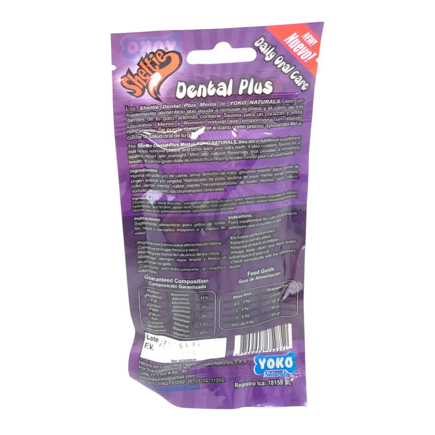 Snack Para Gato Sheltie Dental Plus Menta 28gr