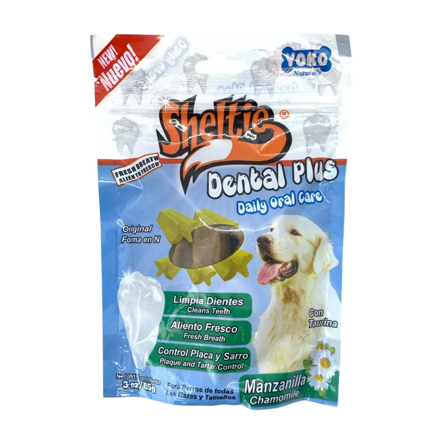 Snack Perro Sheltie Dental Plus Manzanilla 85gr