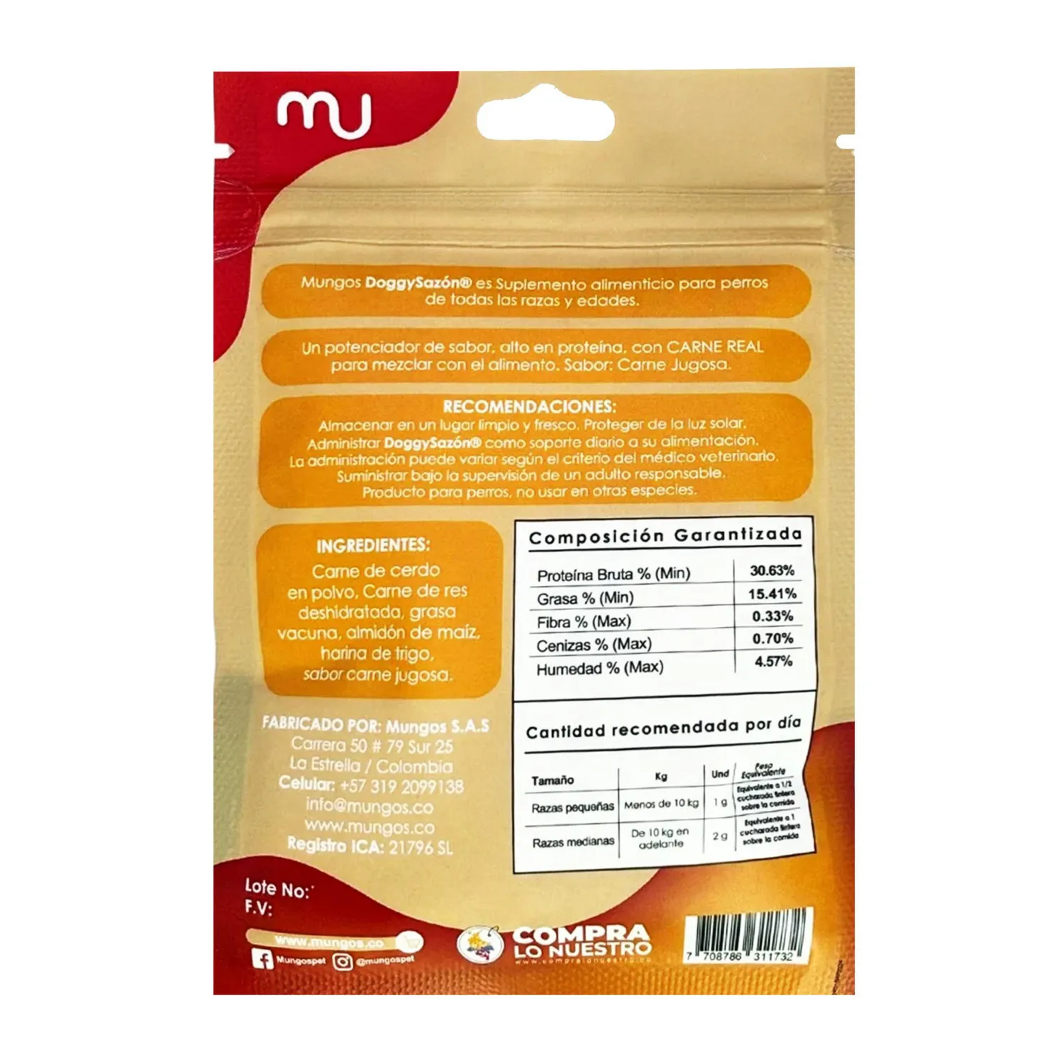 Snack Para Perro Mungos Doggy Sazon Carne X90gr 3