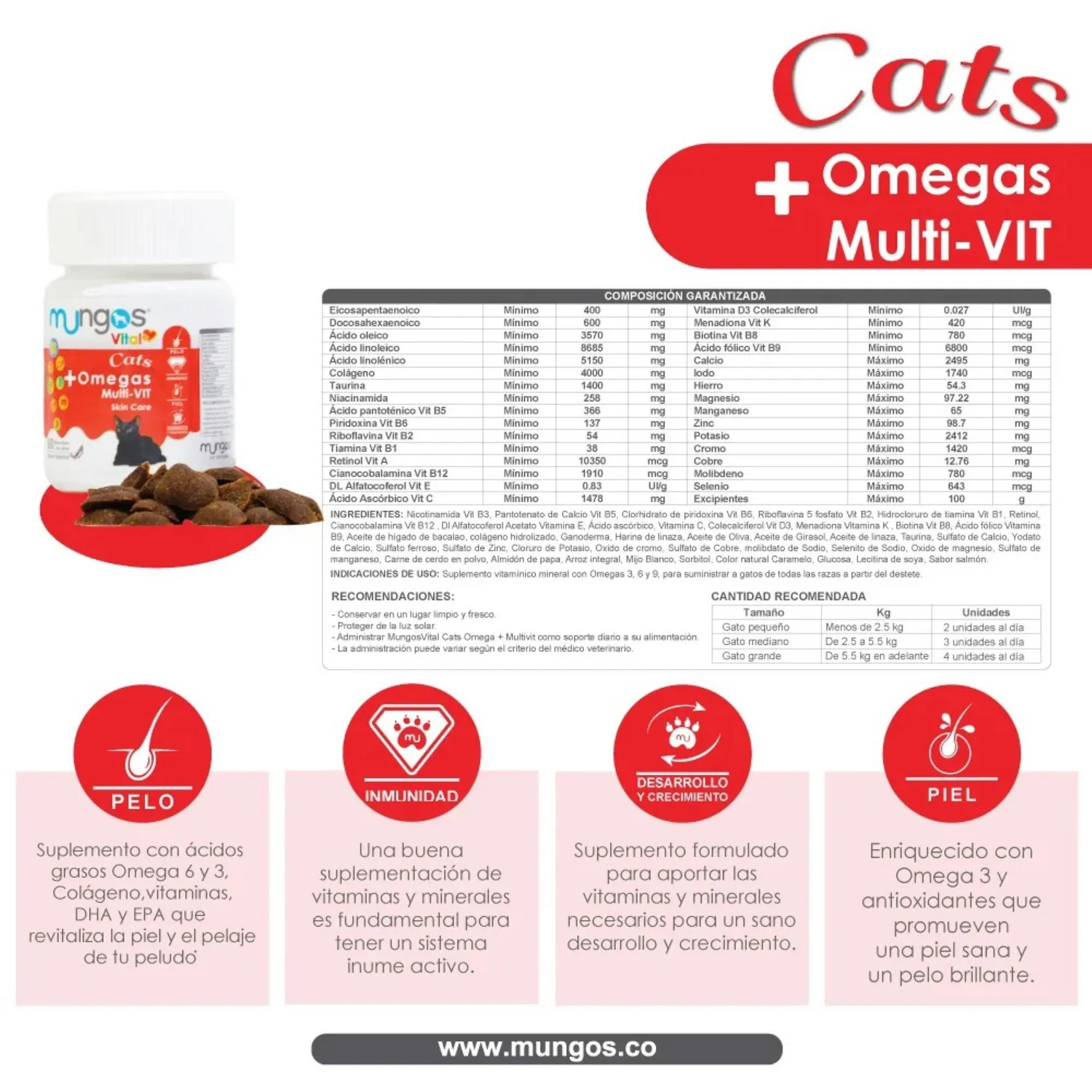 Snack para Perro Mungos Vital + Cats Omegas X80und 3